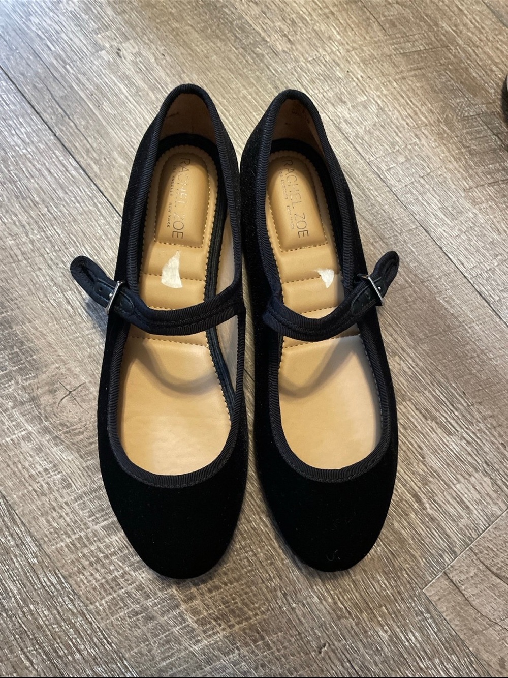 Rachel Zoe Black Velvet Mary Jane Flats (8.5M)